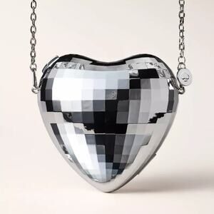 NWT Kate Spade X Target Silver Heart Crossbody‎ Bag with Detachable Strap